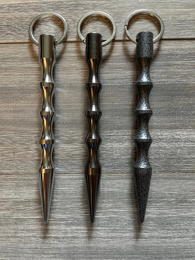 Silver Kubaton Keychain | Self Defense Keychain | Stunning Safety